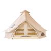 Oxford Bell Tent, 4 Seasons 16.4 ft Yurt Tent for Camping with Stove Jack, Waterproof Breathable Holds up to 7 People with Zipped Detachable Floor