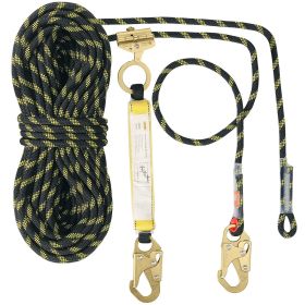 VEVOR Vertical Lifeline, 150ft (45.7m) Outdoor Climbing Rope 30KN Breaking Tension, Static Rock Climbing Rope with Steel Snap Hooks and Rope Grap