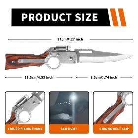 Multifunctional Tactical Knife - High Carbon Stainless Steel Blade, Non-Slip Grip Handle, One-Hand Opening - Ideal for Camping, Hiking & EDC