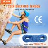 VEVOR 10.2mm Dynamic Climbing Rope, 70M(230ft) Outdoor Rock Climbing Rope 25KN Breaking Tension