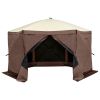 Pop Up Gazebo Tent, Pop-Up Screen Tent 6 Sided Canopy Sun Shelter with 6 Removable Privacy Wind Cloths & Mesh Windows