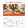 Oxford Bell Tent, 4 Seasons 16.4 ft Yurt Tent for Camping with Stove Jack, Waterproof Breathable Holds up to 7 People with Zipped Detachable Floor