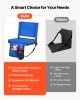 VEVOR Stadium Seat, Folding Bleacher Seat with Back Support & Thick Cushion, Padded Stadium Seats for Bleacher Includes Shoulder Strap, Hooks