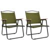 Camping Chair Set of 2 Green 500D Oxford fabric with PE coating