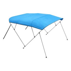 VEVOR 4 Bow Boat Bimini Tops, 600D Polyester Canopy with Aluminum Alloy Frame, Waterproof & Sun Shade Boat Awning Canopy with Storage Bag (Color: Pacific Blue, size: 96x(79-84)x54 inches)