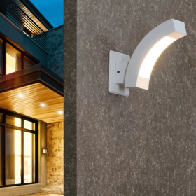 Inowel Wall Lights Outdoor Wall Sconce Modern LED Patio Porch Lights Aluminum Exterior Light Fixture Waterproof IP54 for Hallway House Backyard Garage (Color: White)