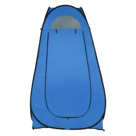 Pop Up Privacy Shower Tent Quick Setup Waterproof Zipper Closure Portable Outdoor Changing Room for Camping Beach RV Travel Compact Bath Tent with Com (Color: Blue)